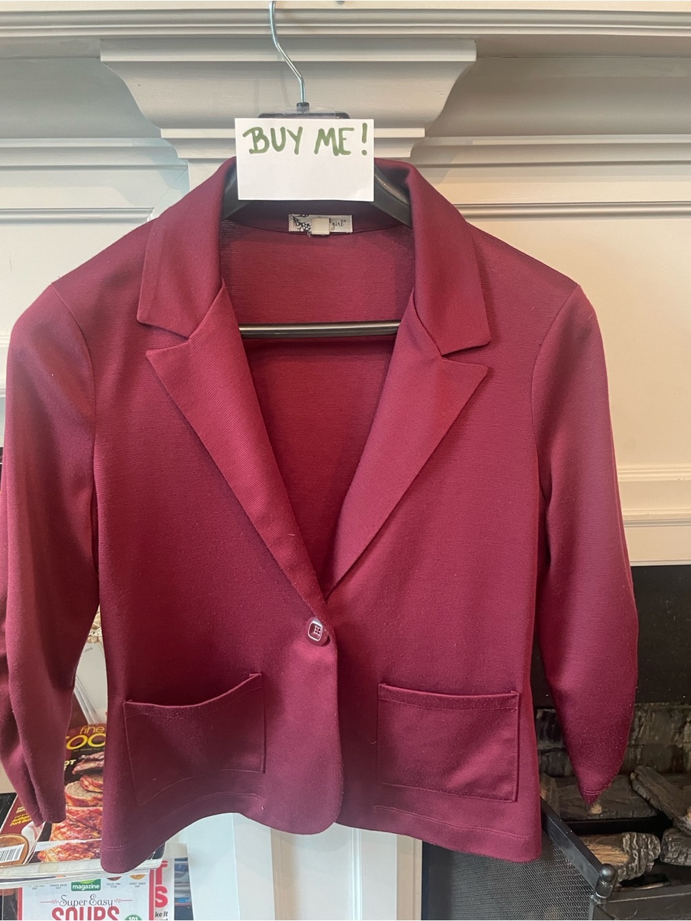 Burgundy Single-Button Blazer- Bundle for a deal!